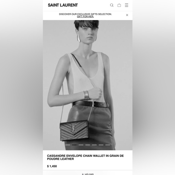 YSL Black Wallet on Chain (gold hardware) - Picture 2 of 11